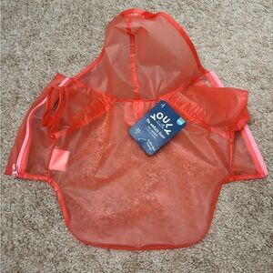 Transparent orange dog raincoat